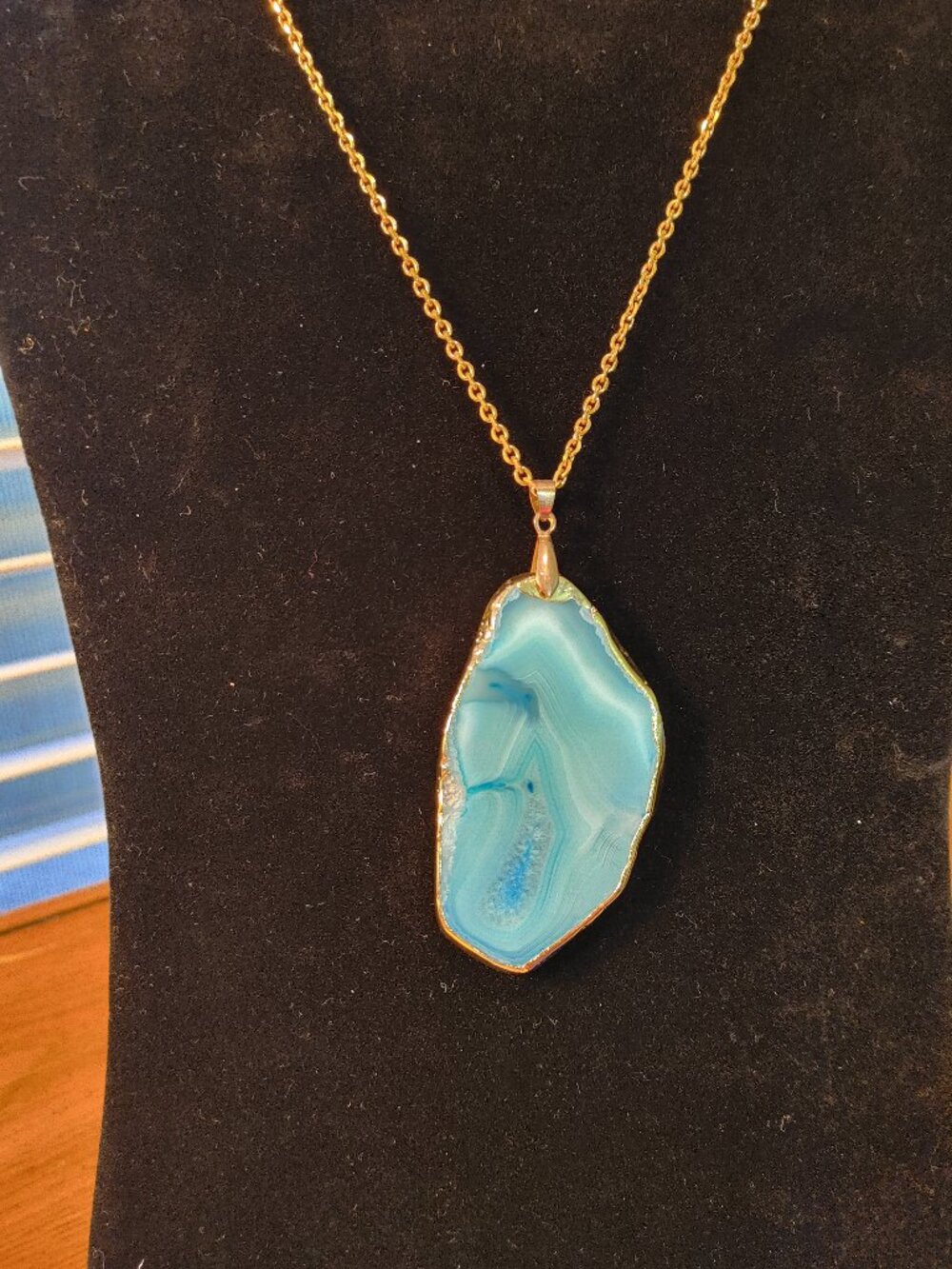 Turquoise "Stone Slice" necklace (not real turquoise!)